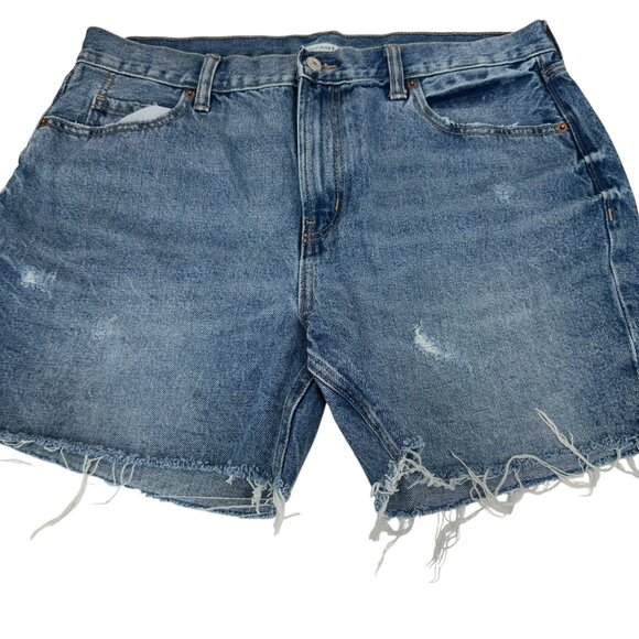 Old Navy Womens Distressed Denim High-Rise Cutoff Shorts Size 14 - Picture 11 of 11